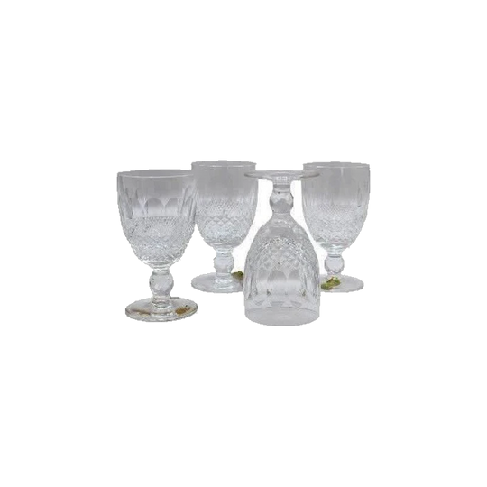 Waterford Crystal - "Colleen" Short Stemmed cut crystal Claret Wine glasses - Made in Ireland. Set of 4