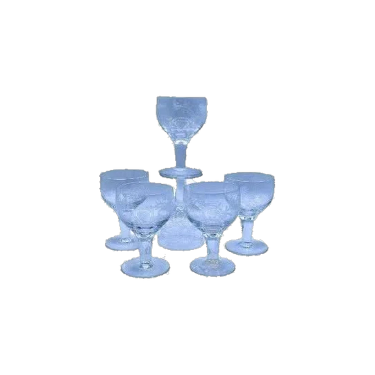 Vintage Stuart Crystal - England - Liqueur glasses. Love Bird design. Set of 6