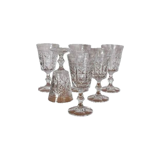 Vintage Royal Crystal Rock "London" Water Goblets. Set of 6