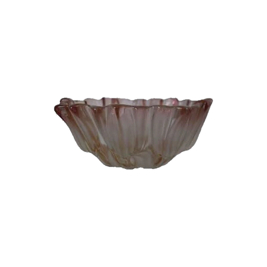 Vintage Walther Glass - Frosted pink tulip bowl.