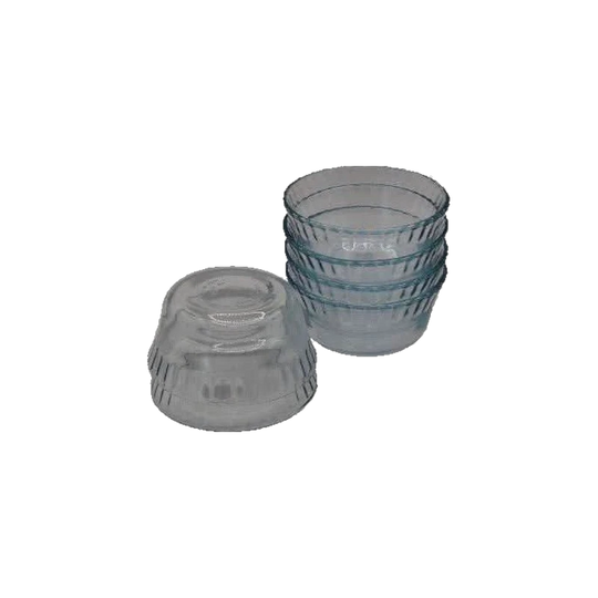 Vintage Marinex (C16) pale blue glass ramekins - made in Brazil. Set of 6