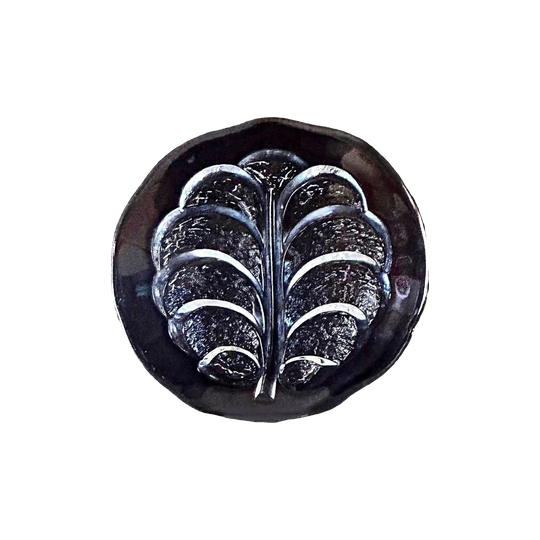 Orrefors Sweden Lars Hellsten Tree of Life Large Clear Glass Serving Platter / Cheese Plate, 31.5 cm, Vintage 1980s