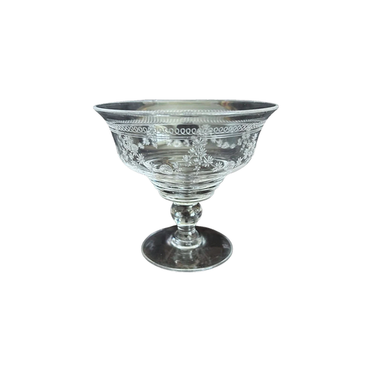 Stuart Crystal Footed Glass Comport Dessert Bowl, 1920s