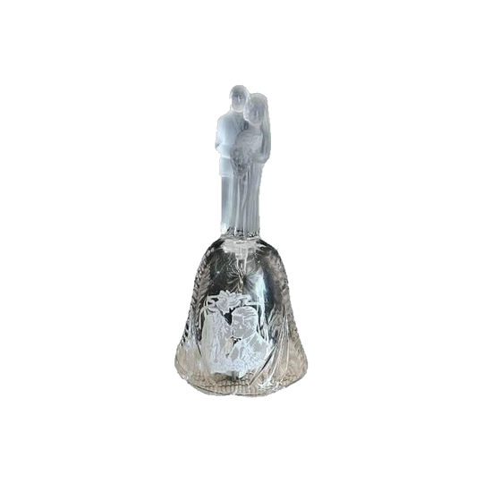1980s Hand-Cut Crystal Glass Bell – Wedding Motif