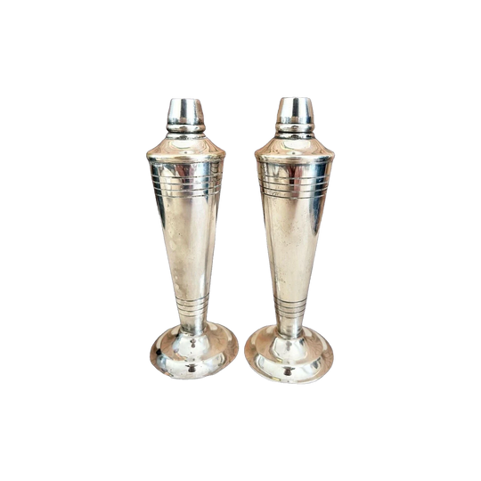 Goldcraft Australia EPNS A1 Art Deco Silver-Plated Salt and Pepper Shaker Pair, 1920s