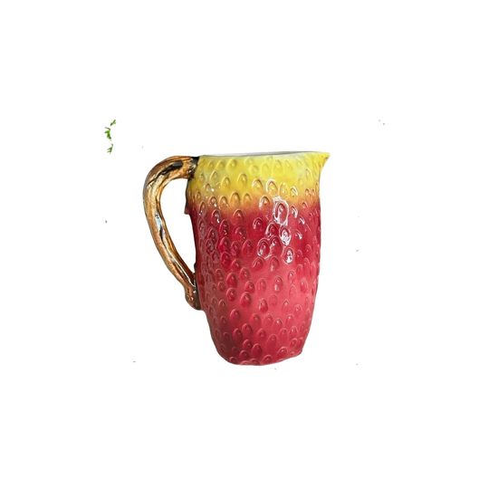 Japanese Superior Bone China Figural Strawberry Jug/Pitcher, 1960s, 17 cm, approx. 500 ml