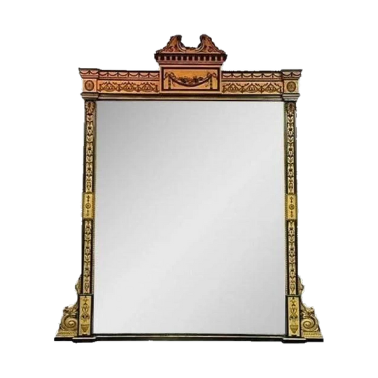 Empire Overmantle Mirror, c.1870 – Plaster and Wood with Ebonised Details