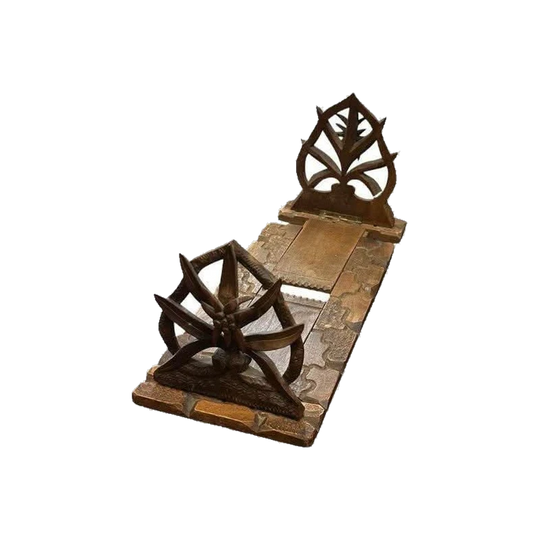 Antique Naturalistic Book Slide, c.1890 – Adjustable 35–49 cm