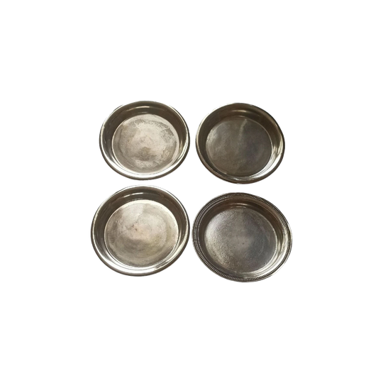 French Christofle Silver-Plated Wine Bottle Coasters, 14 cm Diameter, Marked