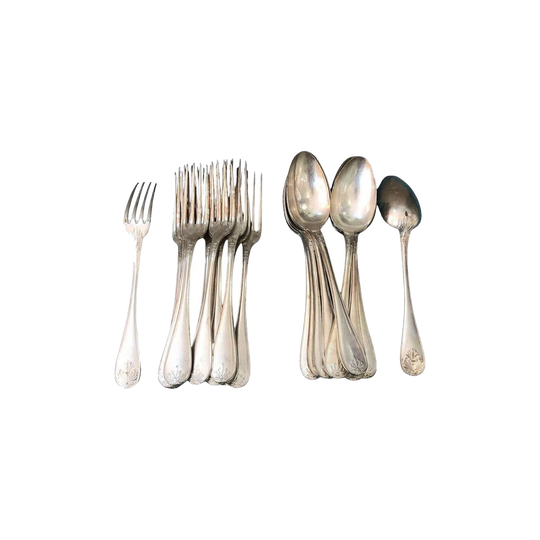 Christofle Malmaison Empire French Silver-Plated 24-Piece Cutlery Set