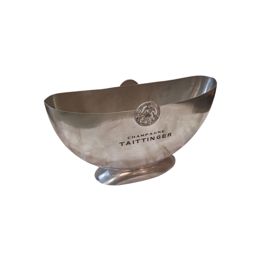 Taittinger Vintage Pewter Champagne Bowl Ice Bucket, Oval, 4–5 Bottle Capacity