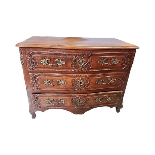 18th Century French Provincial Walnut Commode Chest of Drawers