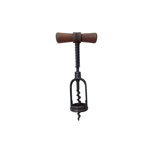 Vintage French Timber-Handled Corkscrew