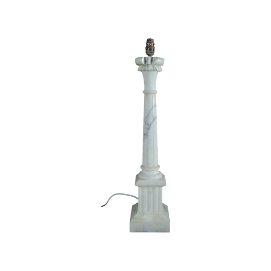 Antique Italian Carved Marble Table Lamp, Rewired to Australian Standards, 63 cm H