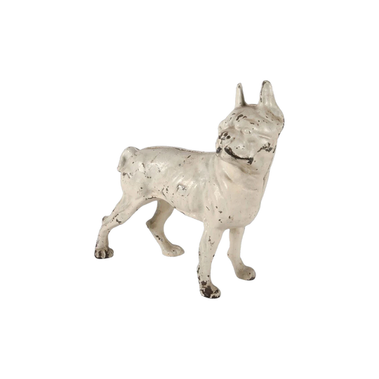 Vintage Cast Iron French Bulldog / Bull Terrier Door Stop, Original Paint, 25 cm H