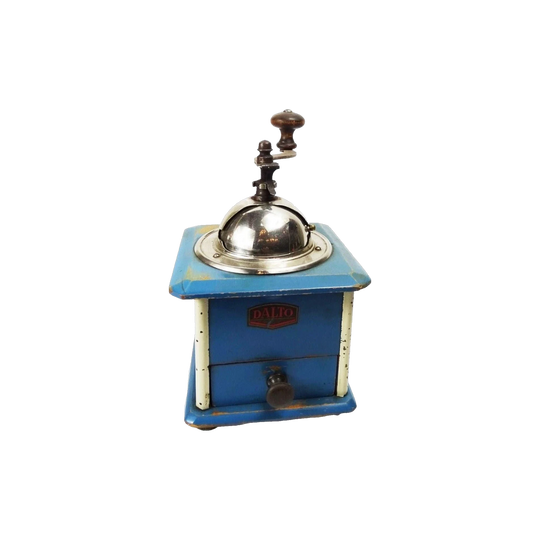 Early 20th Century French Painted Blue Coffee Grinder, Marked ‘Dalto’