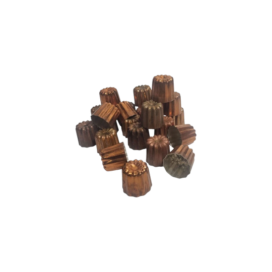 Antique French Copper Canelé Moulds, Gironde (CU 64) – 5 x 5.5 cm
