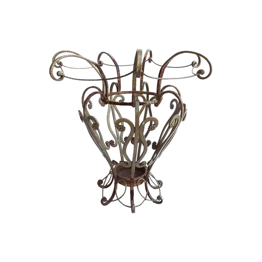 Antique French Wrought Iron Umbrella / Stick Stand, circa 1920s