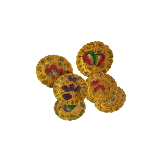 Sarreguemines French Majolica Fruit Plates – Assorted Fruit Designs, 20 cm