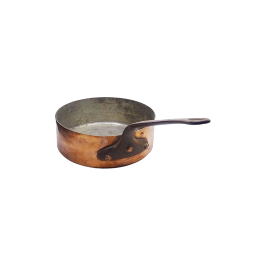 Heavy French Chef Cooking Pan, Villedieu Factory Stamped (CU12), 18 x 8 cm, 2.4 mm Thick