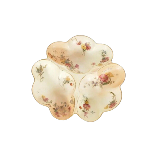 Royal Worcester Blush Ivory Tri-Leg Floral Dish, c. 1896