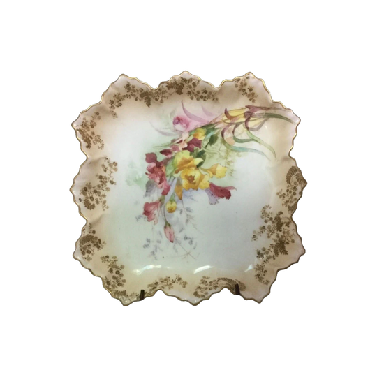 Doulton Burslem Floral Dish, c. 1890