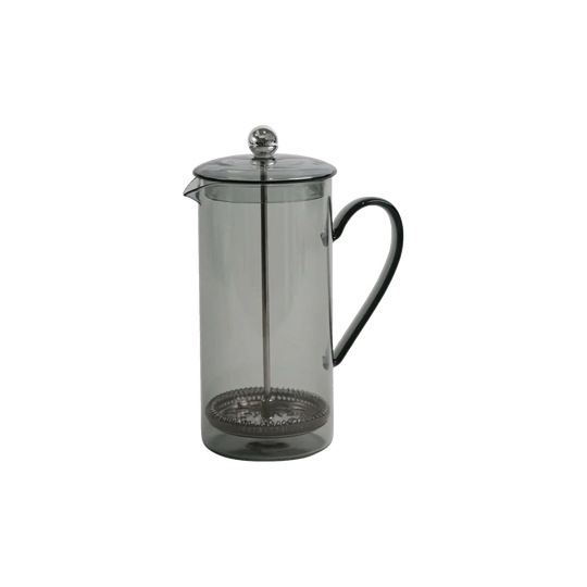 Domestique Decor Smokey Grey French Press – Hand-Blown Borosilicate Glass, 850 ml