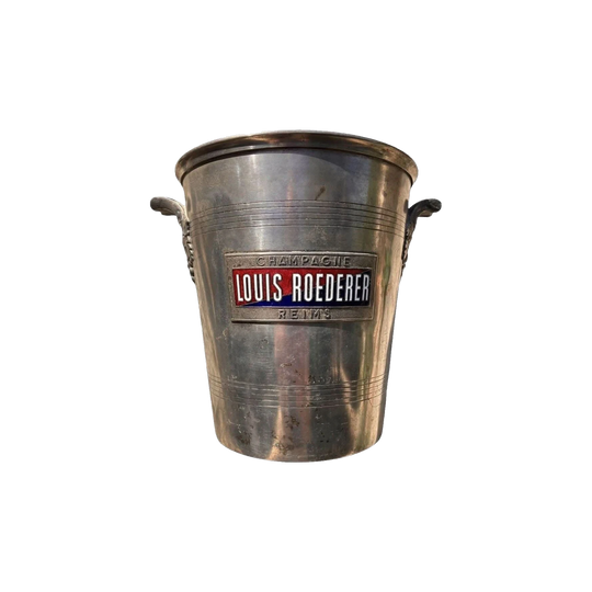 Louis Roederer French Champagne Bucket by Argit – Silver/Nickel-Plated, Enamel Plaque, 21 cm (CB 311)