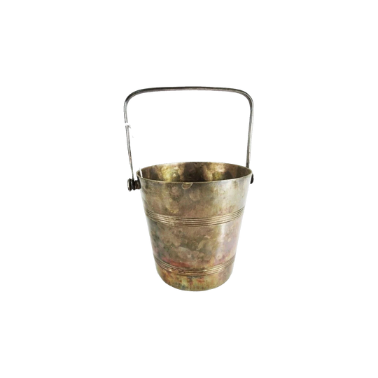 Vintage French Silver-Plated Champagne Ice Bucket, Half-Bottle Size with Swing Handle