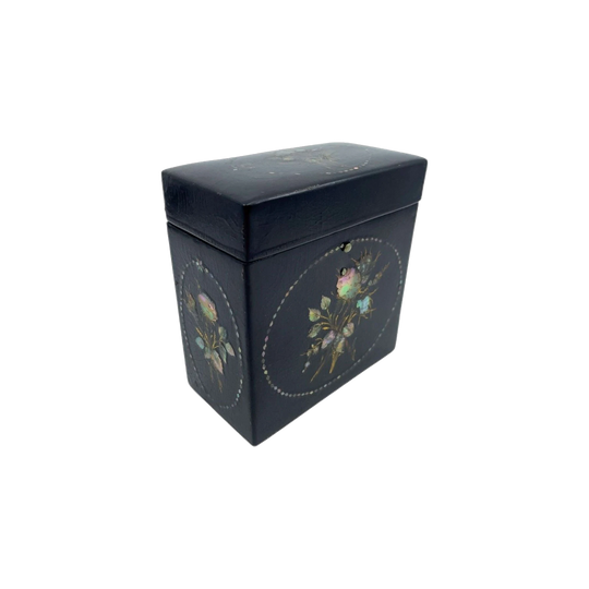 English 19th-century lacquer tea caddy