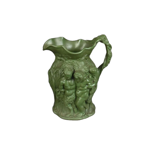 Early Victorian Minton Porcelain Jug with Bacchanalian Harvest Scene