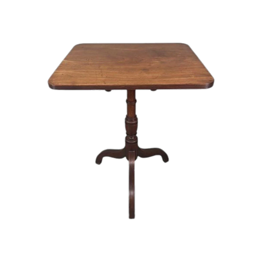 Antique English George III Mahogany Rectangular Tilt-Top Wine / Occasional Table, Early 1800s