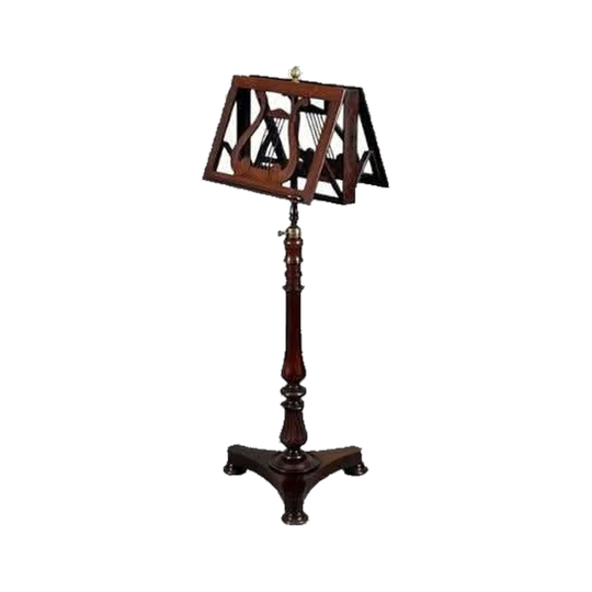 Antique English William IV Rosewood Duet Music Stand with Lyre Rests, c.1835