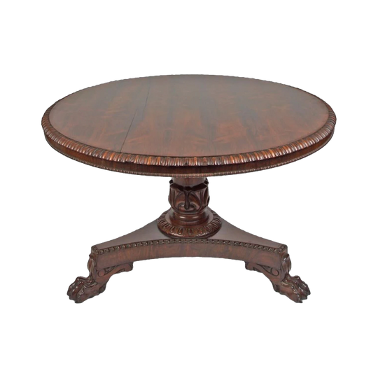 Antique English George IV Circular Tilt-Top Dining Table in Central American Rosewood