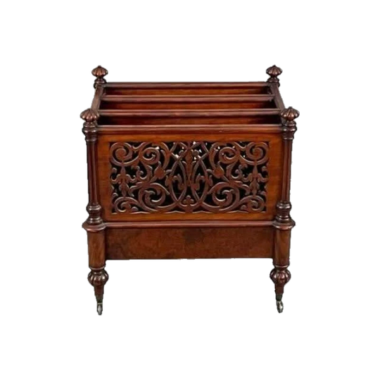 Antique English Early to Mid-Victorian Walnut Music Canterbury, Box Form, 1850s