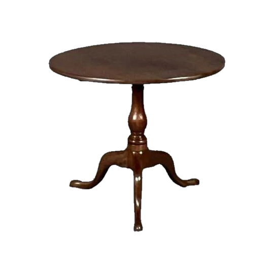 Antique English George III Mahogany Circular Tilt-Top Wine/Occasional Table, Late 1700s
