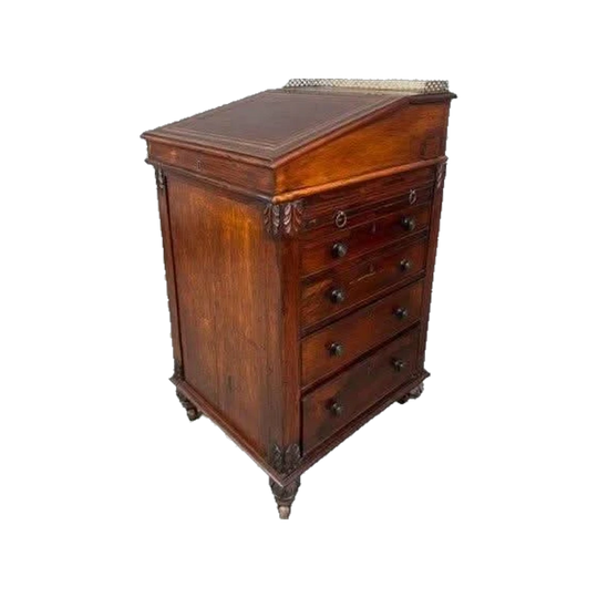 Antique English George IV Rosewood Davenport Desk in the Manner of Gillows, Early 1800s