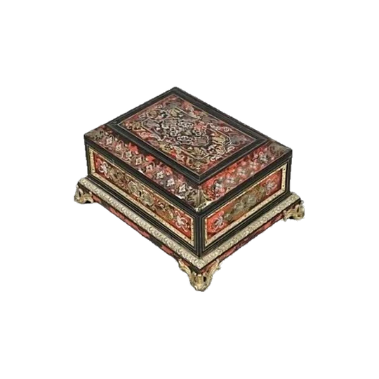 Antique French 19th-Century Louis XV Revival Boulle-Inlaid Jewellery / Trinket / Document Box