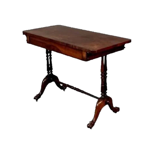English Early Victorian Brazilian Rosewood Side Table with Frieze Drawer, c.1840