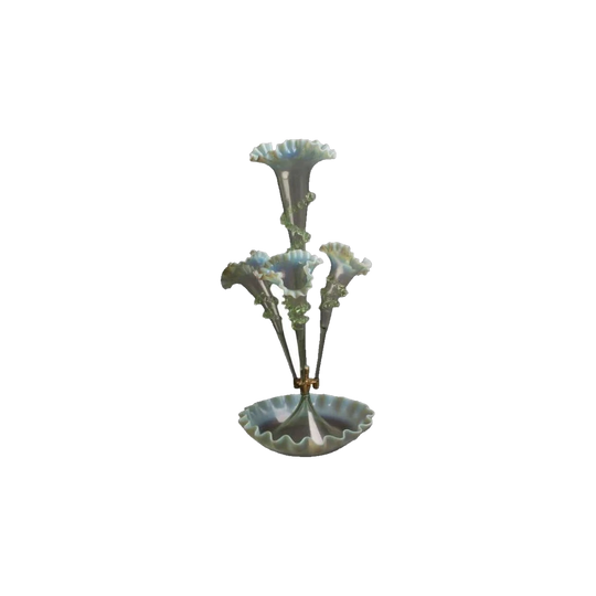 Antique Victorian English Magnesium Glass Epergne
