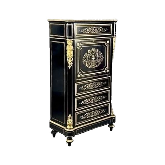 Antique French Napoleon III Secrétaire à Abattant in the Louis XVI Taste, Late 19th Century