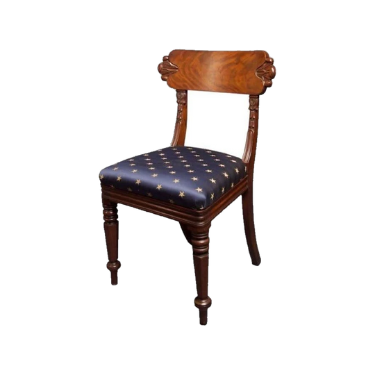 Antique English George IV Mahogany Dining Chairs, Set of 8 (2 Carvers, 6 Side Chairs)