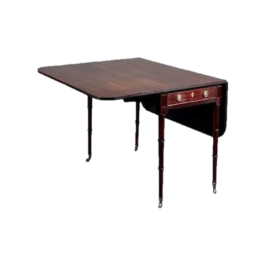 Antique English George III Cuban Mahogany Drop-Side Pembroke Table, c. 1800