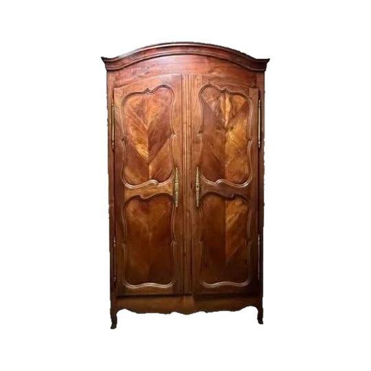 Antique French Cherrywood Armoire, Normandy, Late 18th–Early 19th Century, Louis XV Manner