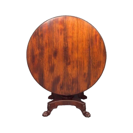Antique English George IV/William IV Rosewood Tilt-Top Circular Dining Table, c.1830