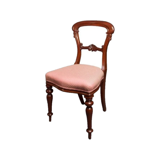 Antique English Mid-Victorian Mahogany Dining Chairs, Set of Six, c.1850, Professionally Restored