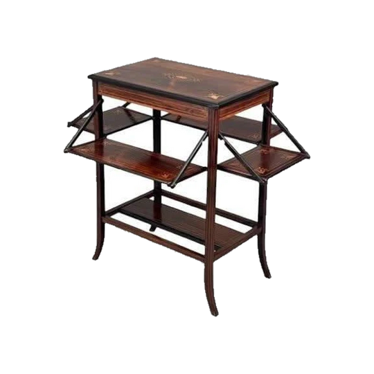 Antique English Late Victorian/Edwardian Inlaid Rosewood Side or Serving Table