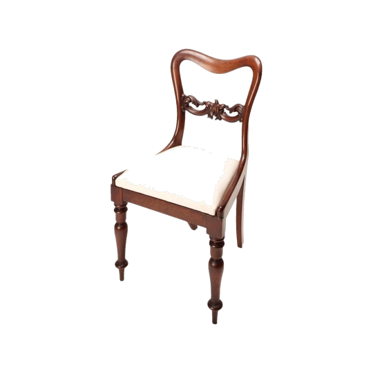 Antique English Early Victorian Mahogany Dining Chairs, Set of Six, c.1845
