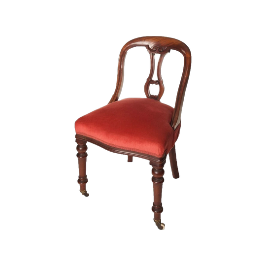 Antique English Victorian Athenian-Style Mahogany Dining Chairs – Set of Six, 1850s–1860s