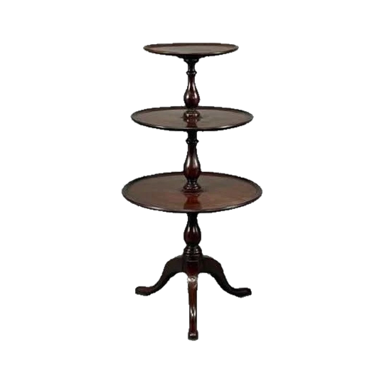 English George III Cuban Mahogany Three-Tier Circular Étagère / Dumb Waiter, 1775